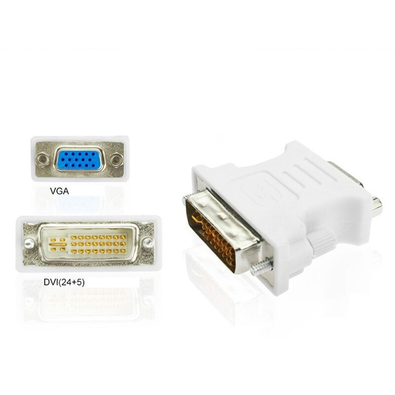 Đầu chuyển DVI-I Male 24 + 5 Pin sang VGA Female, DVI to VGA Video Converter Adapter cho DVD HDTV