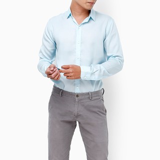 Áo sơ mi nam dài tay, màu xanh dương nhạt