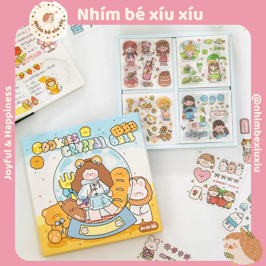 1 tấm sticker hình dán trang trí dễ thương Cookies VT177
