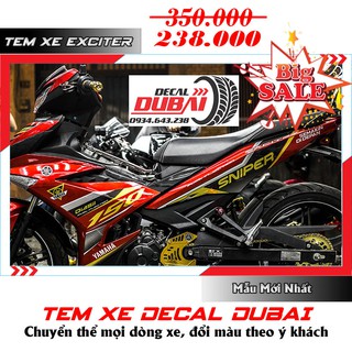 Tem Trùm Exciter 150 Đỏ Vàng Sniper