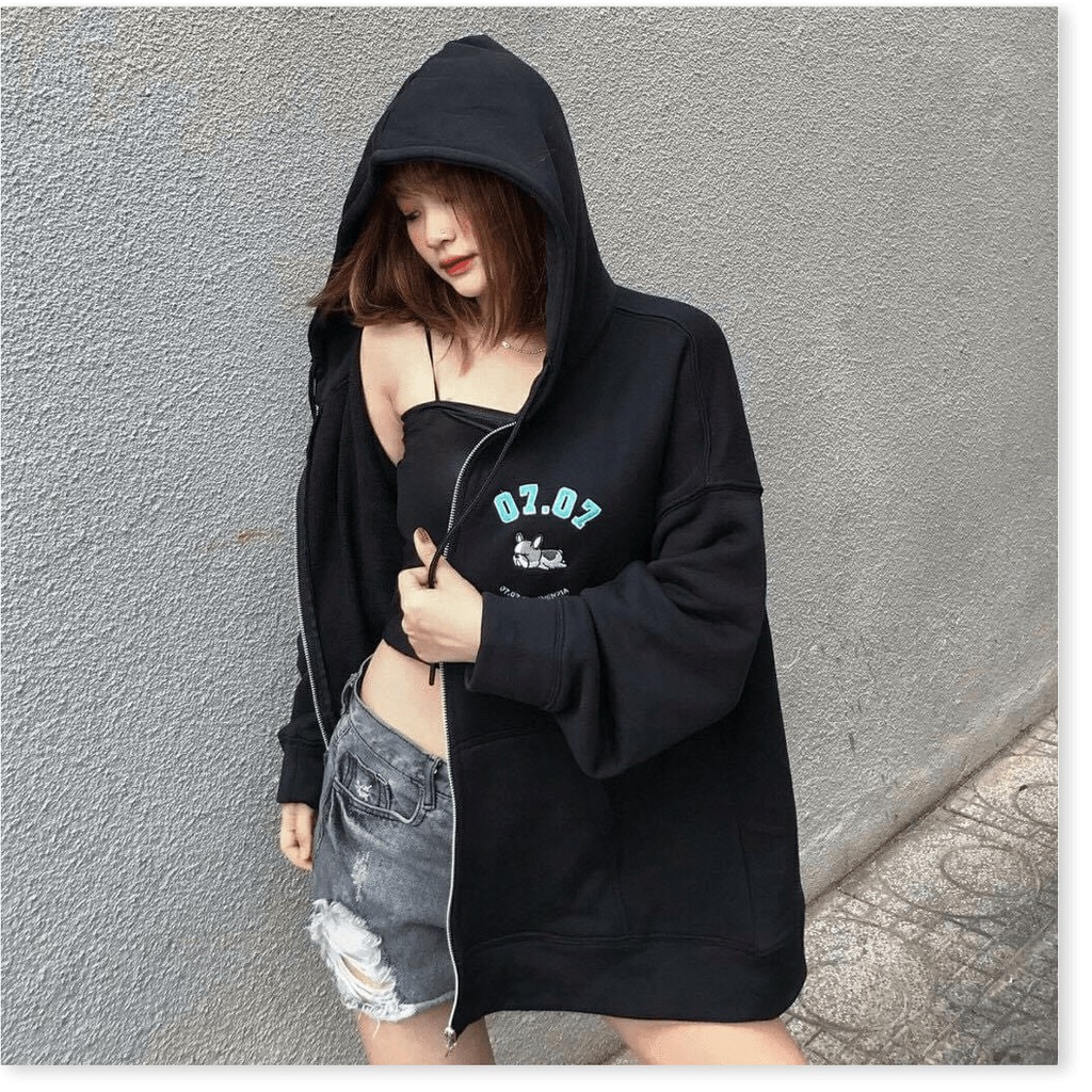 [Freeship] áo khoác hoodie nữ form rộng có dây kéo 0707 - shop lv | BigBuy360 - bigbuy360.vn