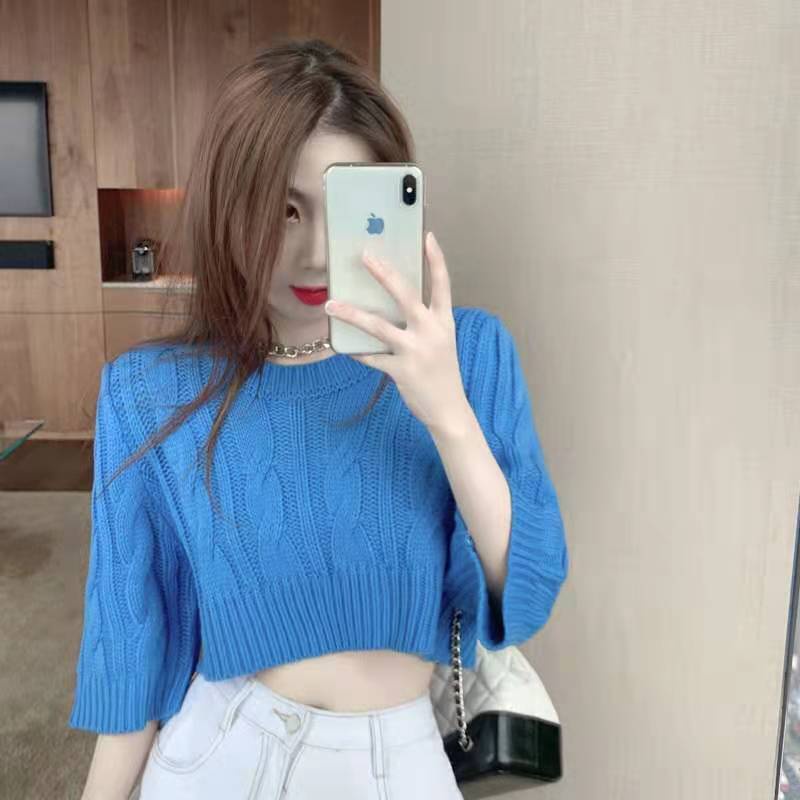 Áo Sweater Dáng Rộng Lưng Cao Thời Trang Mùa Đông 2022 Cho Nữ