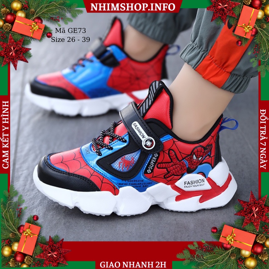 GIÀY SIÊU NHÂN SPIDERMAN BÉ TRAI 3 - 15 TUỔI PHONG CÁCH SNEAKER NĂNG ĐỘNG VÀ KHỎE KHOẮN GE73