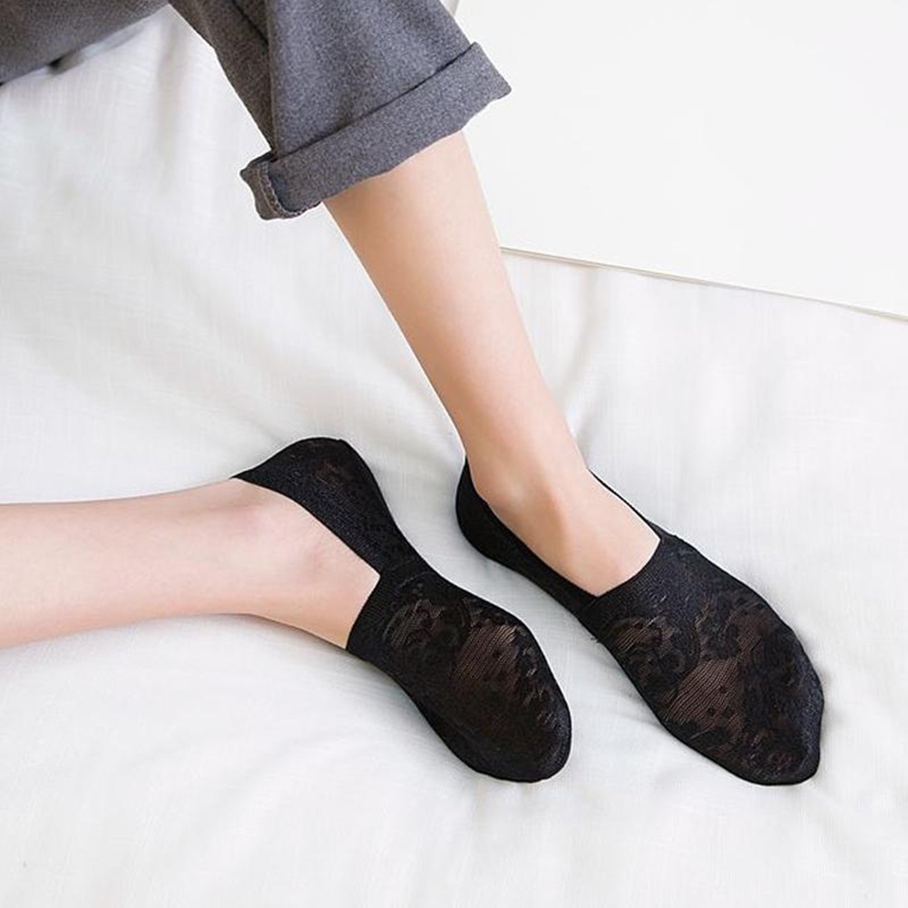 Vớ Ren Ngắn Màu Sắc Nhã Nhặn Cho Nữ