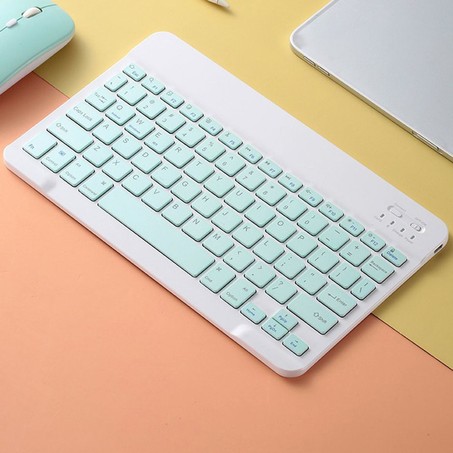 Bàn phím 7/10 Inch+chuột không dây  Bộ bàn phím và chuột máy tính Bluetooth nhỏ gọn cho iP/iPad/máy tính bảng /điện thoại/PC