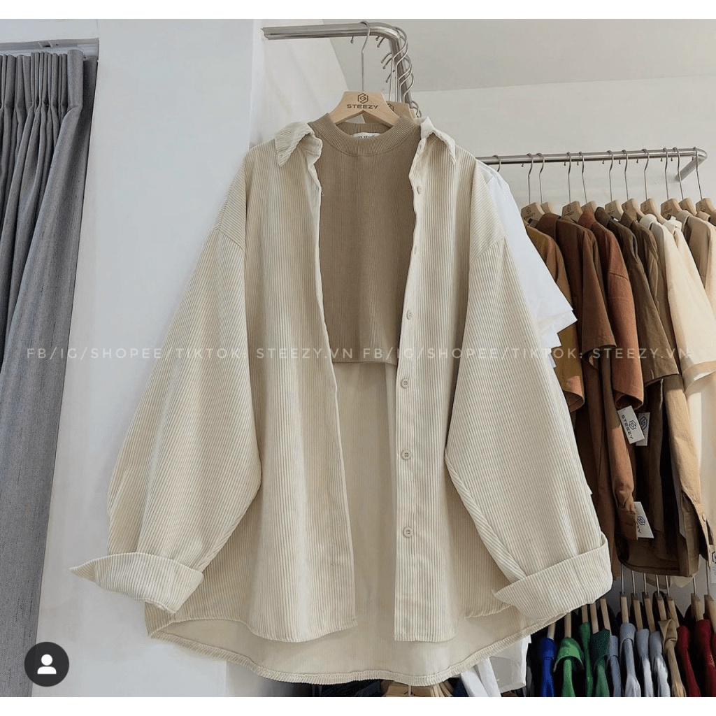 (Free Ship) Sơ Mi Nhung Oversize Cho Nữ Hàng HOT UP