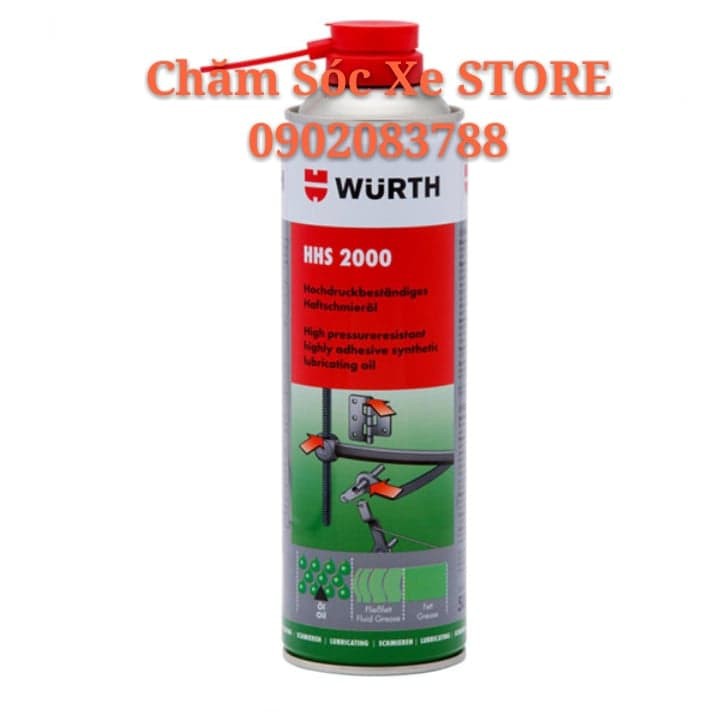 Chai Xịt Mỡ Bò Nước Wurth HHS 2000 500ml