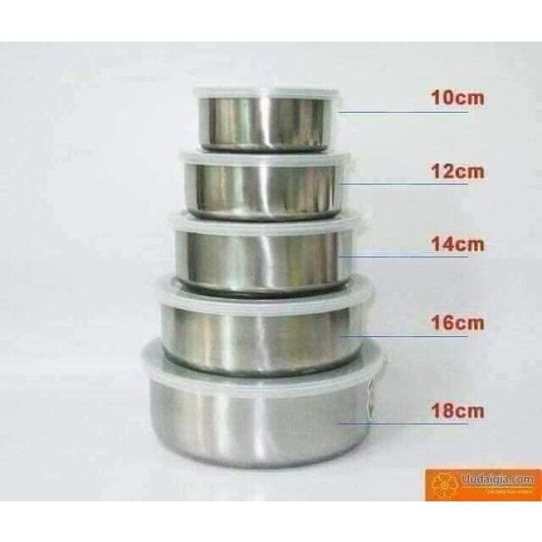BỘ THỐ LẠNH INOX 5 MÓN!SẠCH SẼ TIỆN DỤNG VÀ NGĂN NẮP