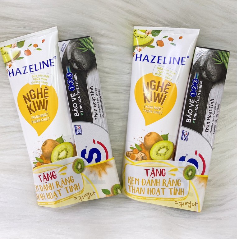 Sữa Rửa Mặt Hazeline Nghệ Và Kiwi (100g) mới ( tặng quà mini )