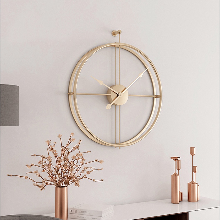 Đồng hồ trang trí không số mạ vàng, đồng hồ treo tường decor trang trí không gian nhà đơn giản hiện đại DH2042