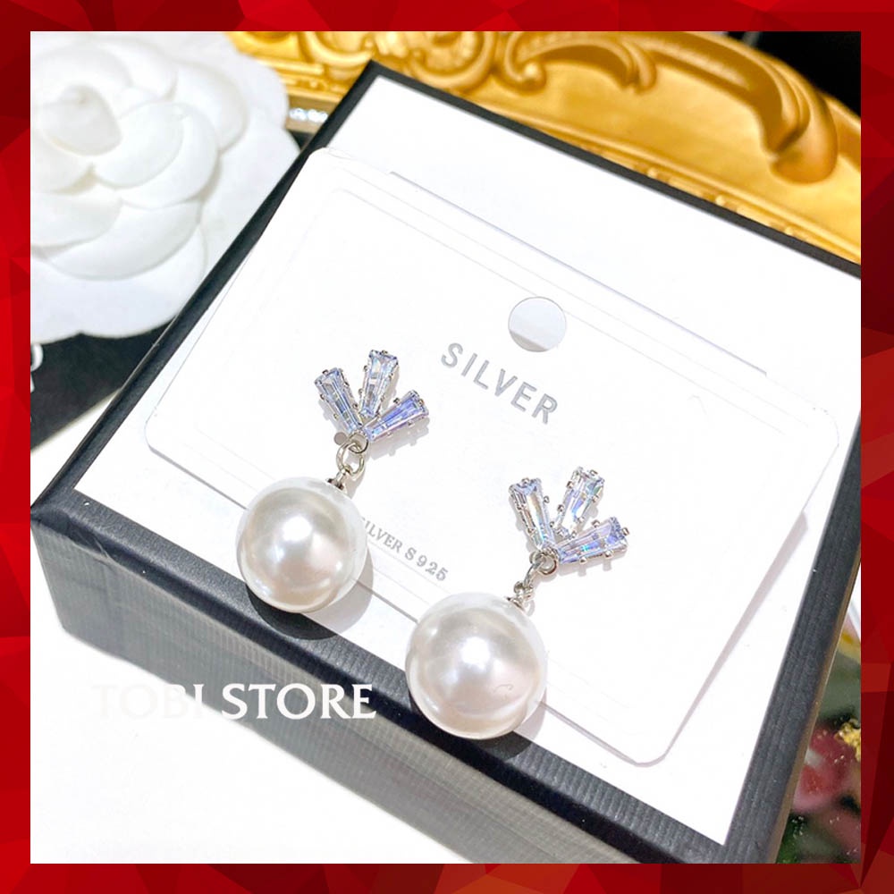 Không đen gỉ - Khuyên tai bạc thật s925 hàng xưởng siêu đẹp giá tốt KB33