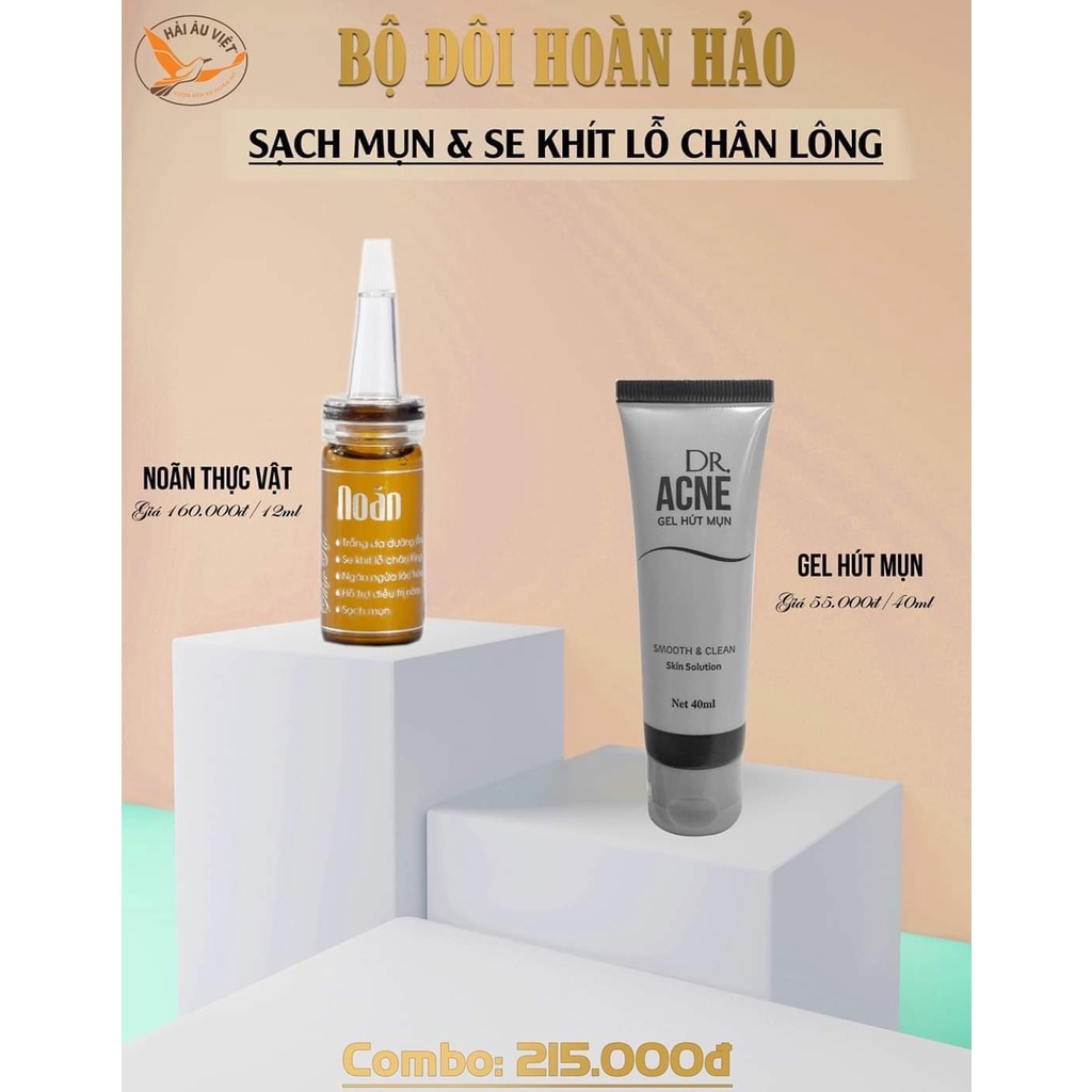 Bộ sản phẩm sạch mụn và dưỡng da (noãn thực vật +gel lột)