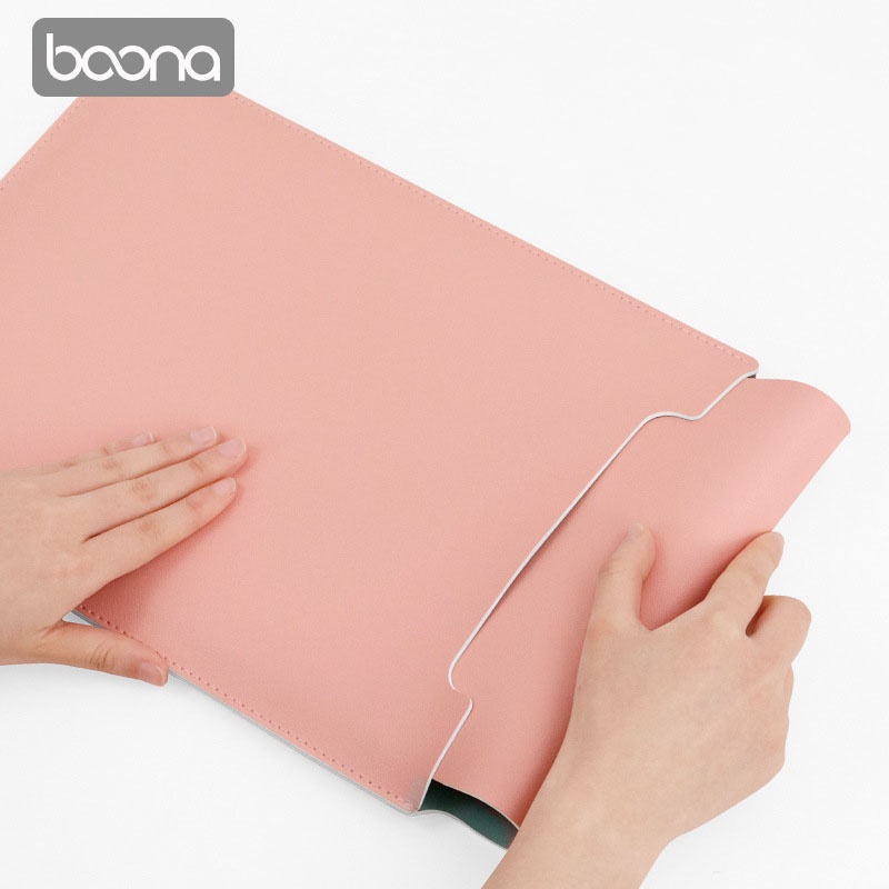 Túi chống sốc Laptop Mabook da PU chính hãng Boona (kiêm kê lót chuột)