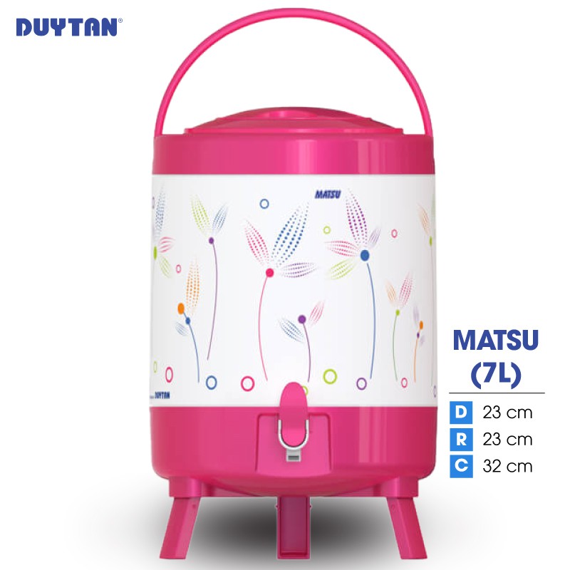 Bình đá cách nhiệt nhựa DUY TÂN Matsu 7 lít (23 x 23 x 32 cm) - 32260 - Giao màu ngẫu nhiên