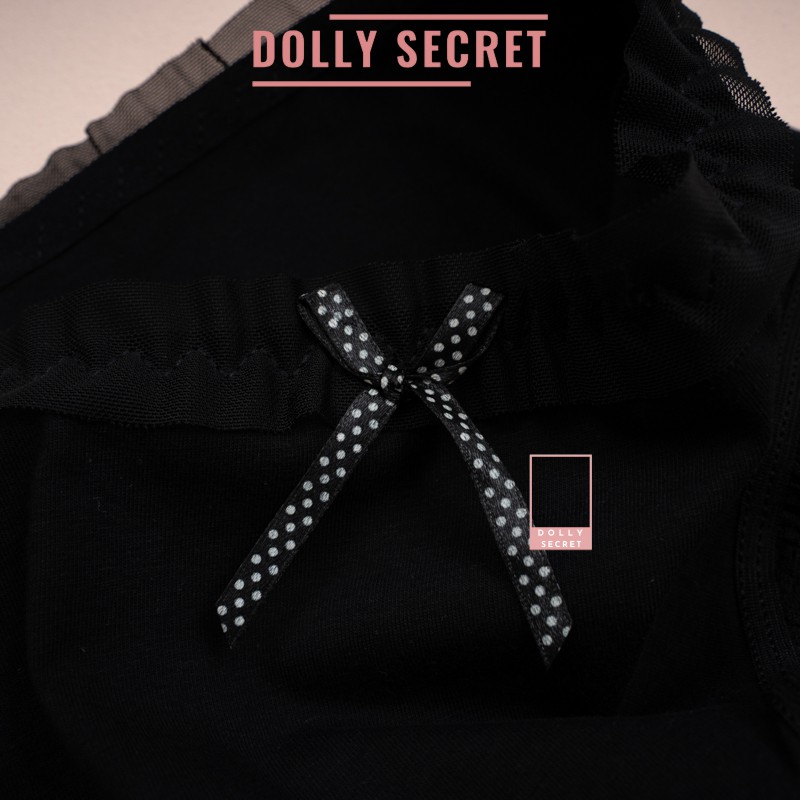 [Mã WASTUP24 giảm 10K đơn 50K] Hộp 4 Quần lót nữ chất liệu cotton kháng khuẩn nâng mông màu đen pha ren DOLLY SECRET | BigBuy360 - bigbuy360.vn