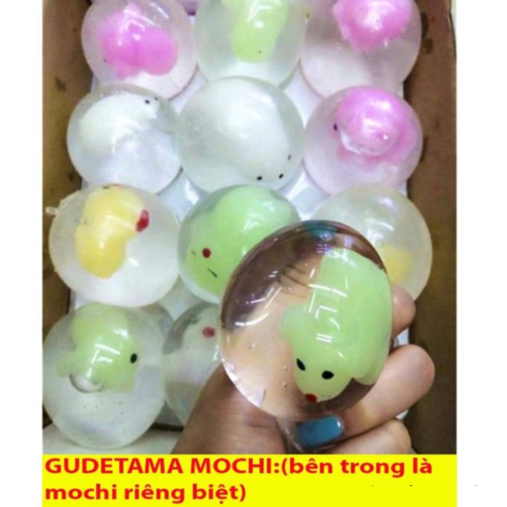 Squishy Mochi Trứng Bóp Trút Giận Gudetama bên trong là thú Mochi dẻo siêu mềm mịn dễ thương bóp xả stress