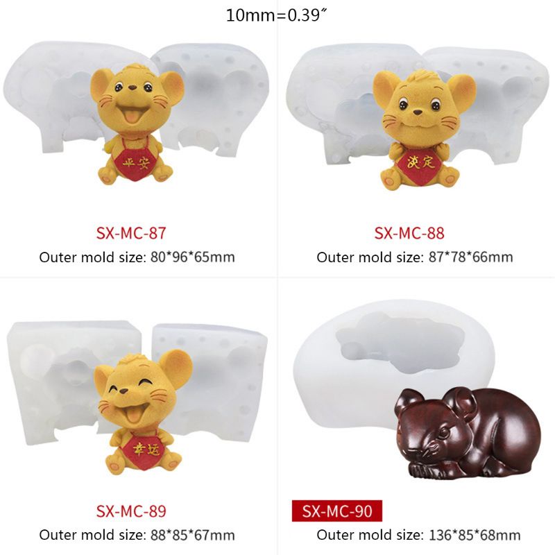 Khuôn Làm Bánh / Xà Phòng Chất Liệu Silicone Tự Làm Hình Chú Chuột 3D