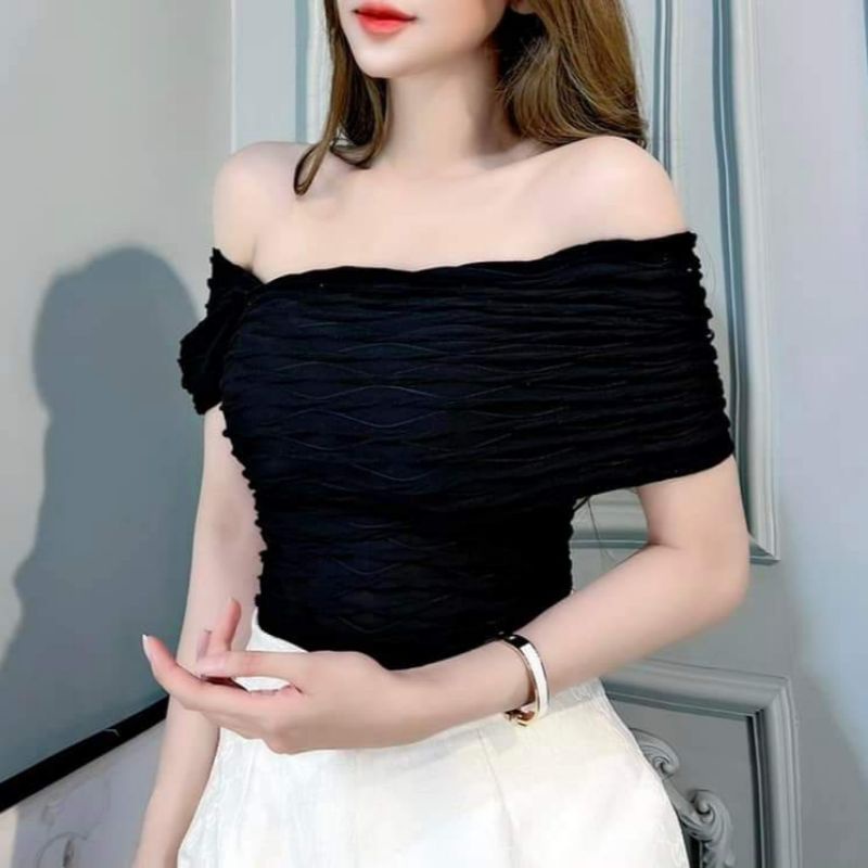 Áo trễ vai lệch bên xốp sóng