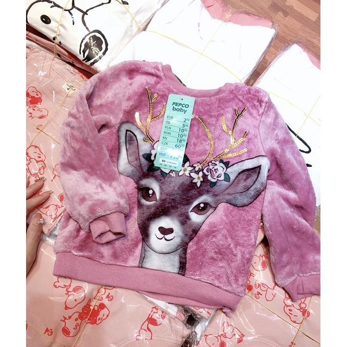 Áo lông hươu hàng xuất dư xịn cho bé gái