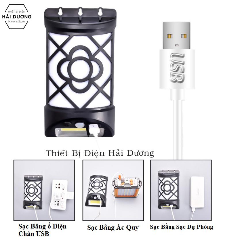 Đèn Tường Năng Lượng Mặt Trời Họa Tiết Hoa Văn / Họa Tiết Vuông - SH801 ( Tích Hợp Sạc Điện ) - Bảo hành 12 tháng