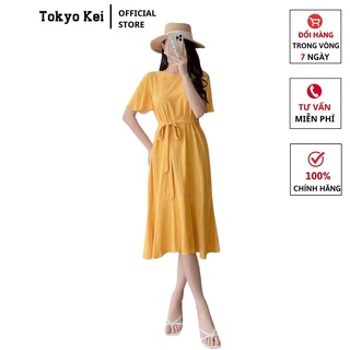 Váy đuôi cá dáng a tokyo tvh113 chất lanh lụa mềm mát