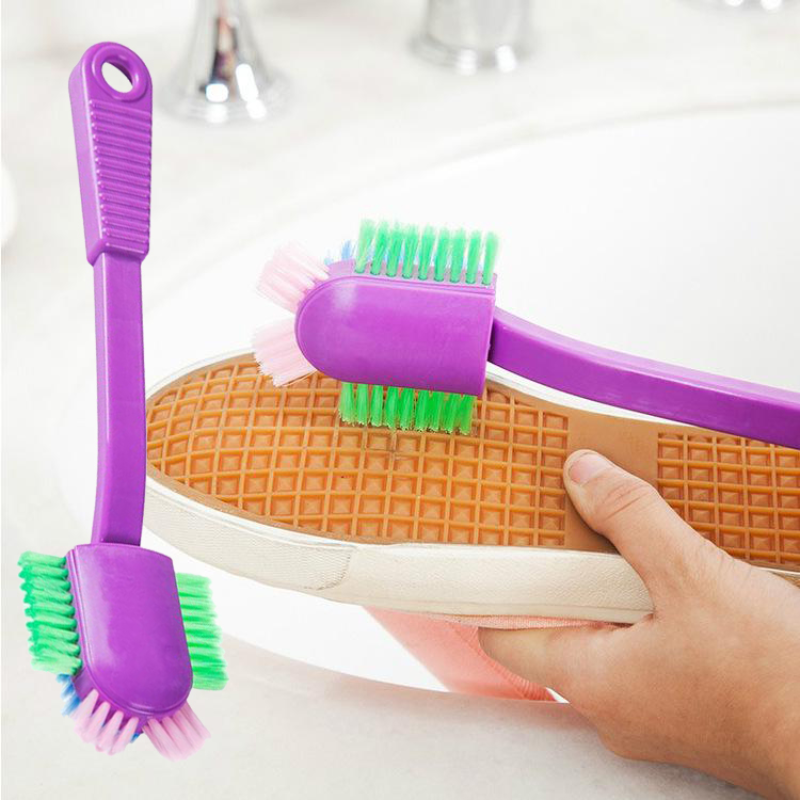 Hàng Có Sẵn Cọ Giày Tay Cầm Dài 4 Đầu Mềm Vệ Sinh Nhà Tắm