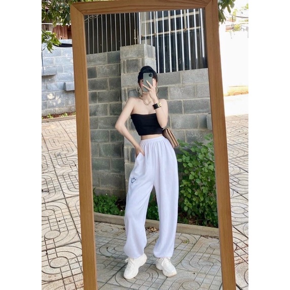 Quần Jogger nữ lưng cao bo chun