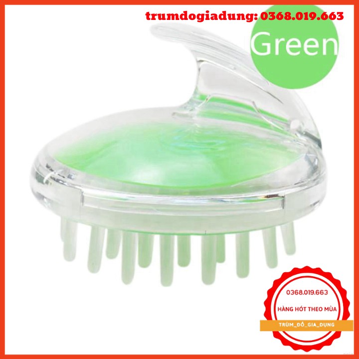 Lược massage gội đầu bằng chất liệu silicon chống ngứa kích ứng tuần hoàn máu cho da đầu