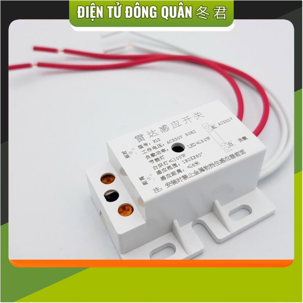 Cảm biến chuyển động 220V phát hiện chuyển động bật đèn tự động, có chế tạm ngừng khi trời sáng