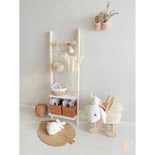 Kệ thang 2 tầng tựa tường ,kết hợp móc treo -HÌNH CHỤP THẬT