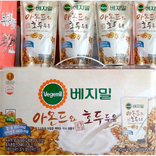 Sữa Óc Chó Hạnh Nhân Vegemil 20 túi x 190ml