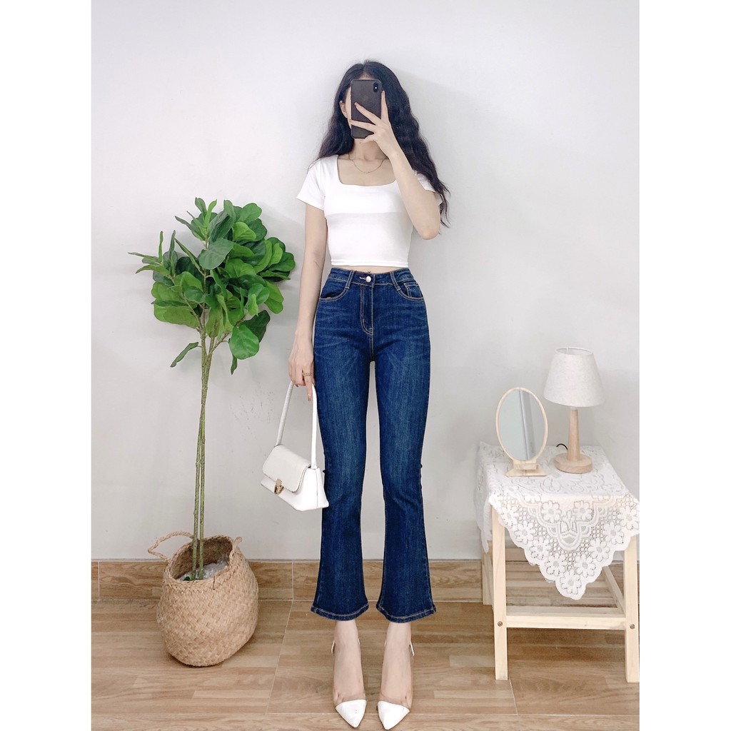 Áo Croptop Cổ Vuông Cộc Tay PEONYB Nữ [FREESHIP] 🌸 Thun trơn body dáng ôm, phông ngắn sexy màu TRẮNG | ĐEN Ulzzang HOT 🌸 | BigBuy360 - bigbuy360.vn