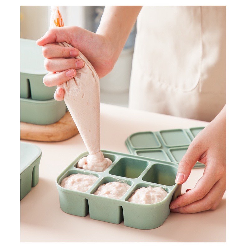 Khuôn Làm Đá Viên Bằng Silicone 3 Màu Có Nắp Đậy YK / ZM0413ZOE