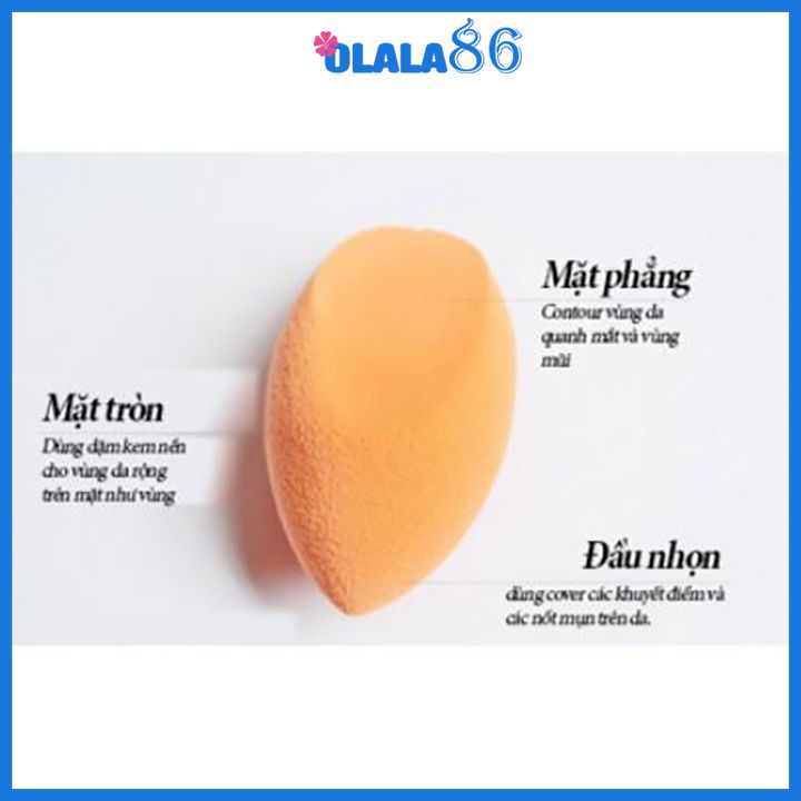 Mút trang điểm tán kem nền real techniques  OLALA 86 trang điểm mềm mịn, bông mút nhúng nước nở to