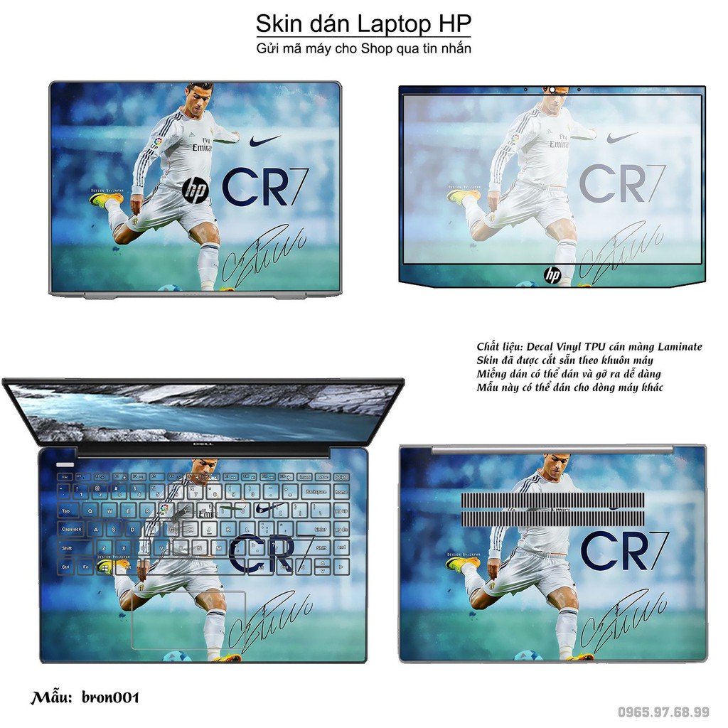 Skin dán Laptop HP in hình Ronando (inbox mã máy cho Shop)