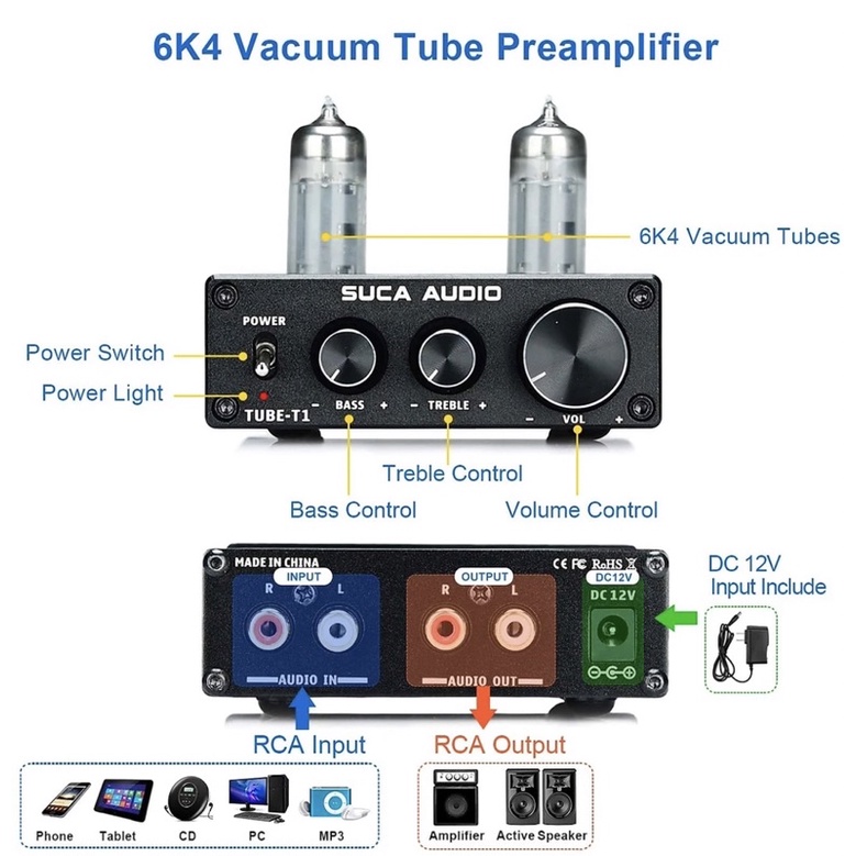 Suca Audio T1 - Pre đèn - Bộ giải mã âm thanh hay, giá rẻ