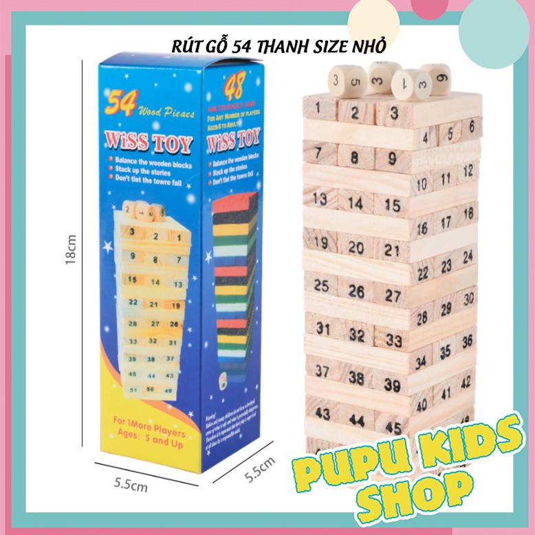 Đồ Chơi Rút Gỗ 48/54 Thanh WissToy- Đồ Chơi Phát Triển Trí Tuệ Cho bé
