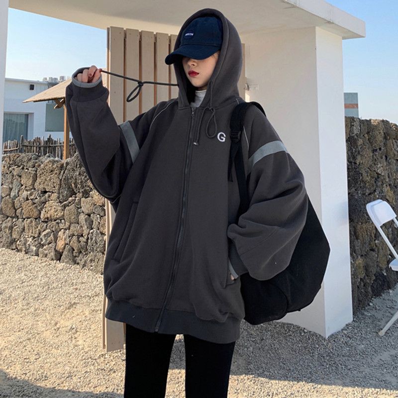 (sẵn lông chuột L) áo khoác lót nỉ bông Ulzzang dày dặn kèm hình thật | BigBuy360 - bigbuy360.vn