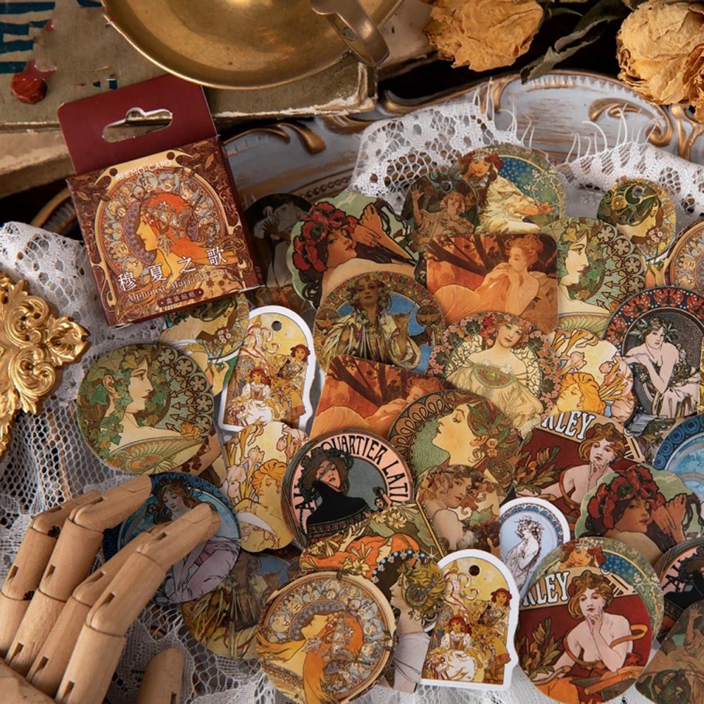 Set 46 Miếng Dán Trang Trí Phong Cách Vintage