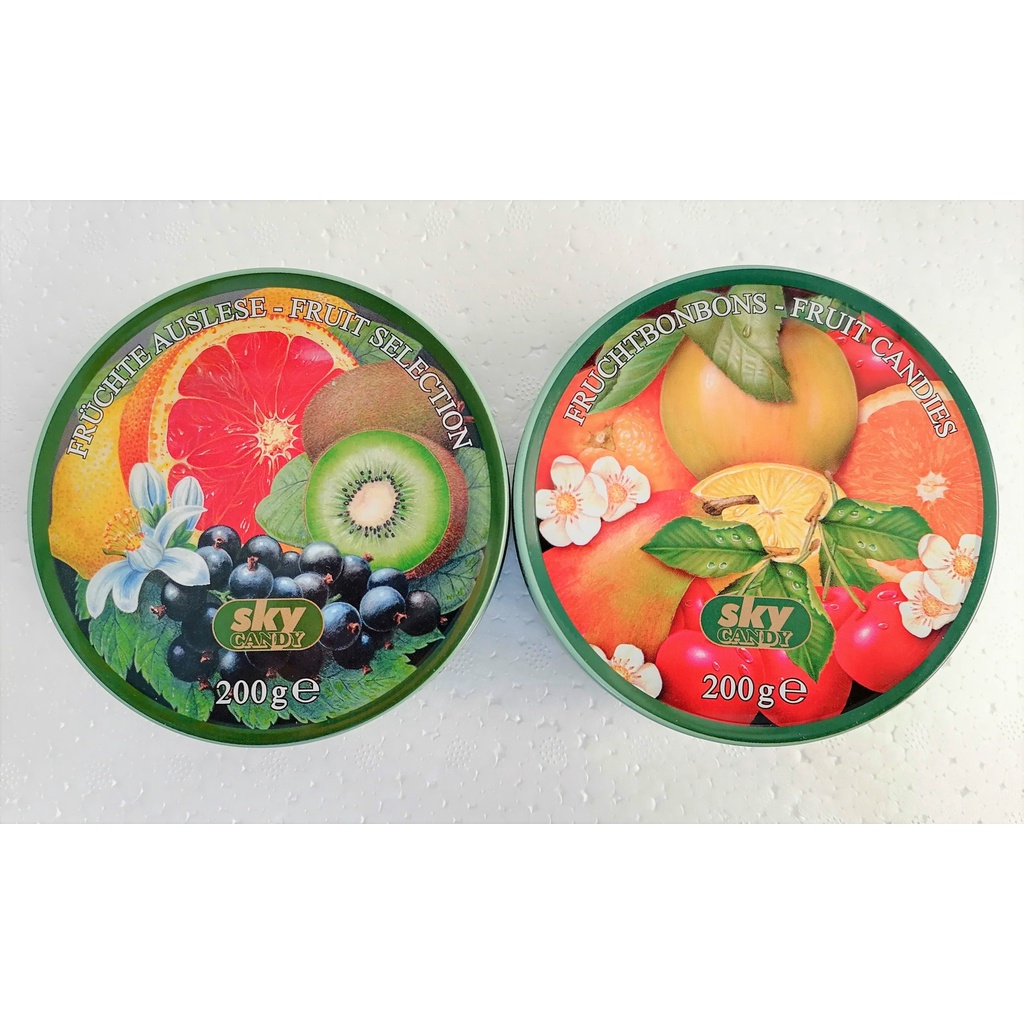 [Hộp 200g - SELECTION] KẸO CỨNG VỊ TRÁI CÂY [Germany] HELLER &amp; STRAUSS Sky Fruit Selection Candy