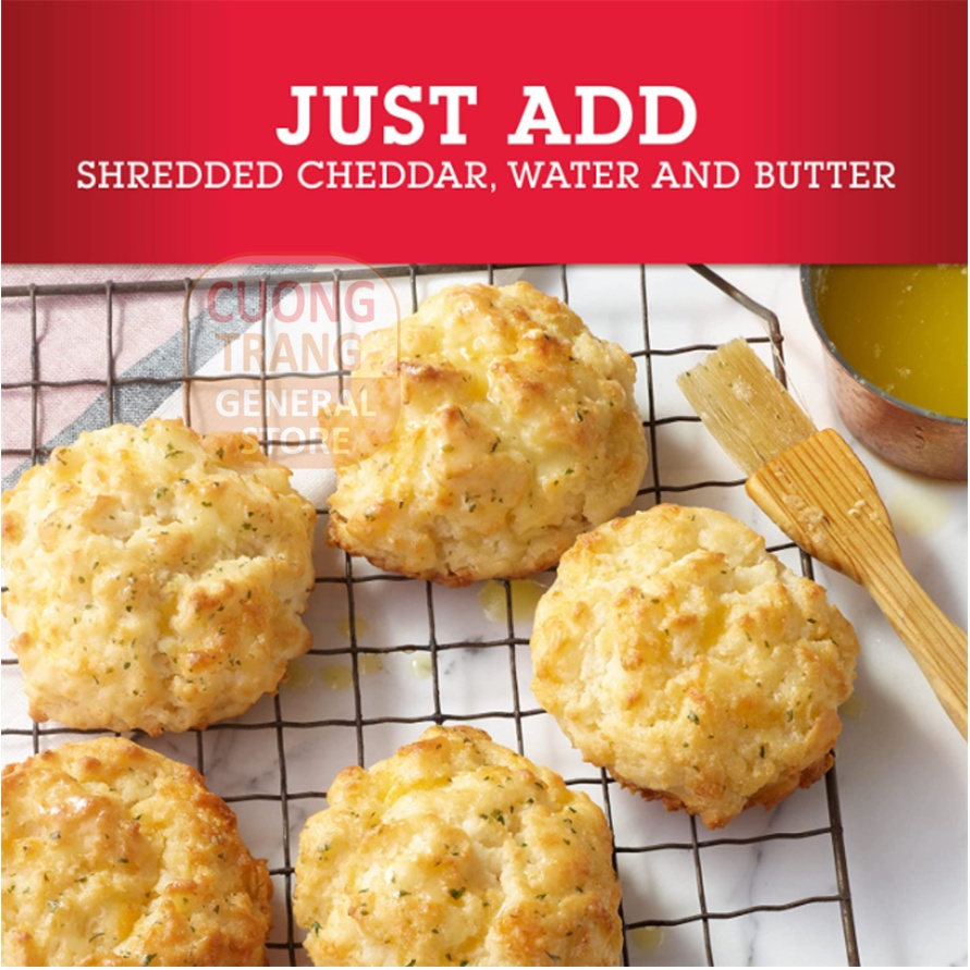 Bột làm bánh betty crocker bisquick complete buttermilk, cheese garlic biscuit mix 219g