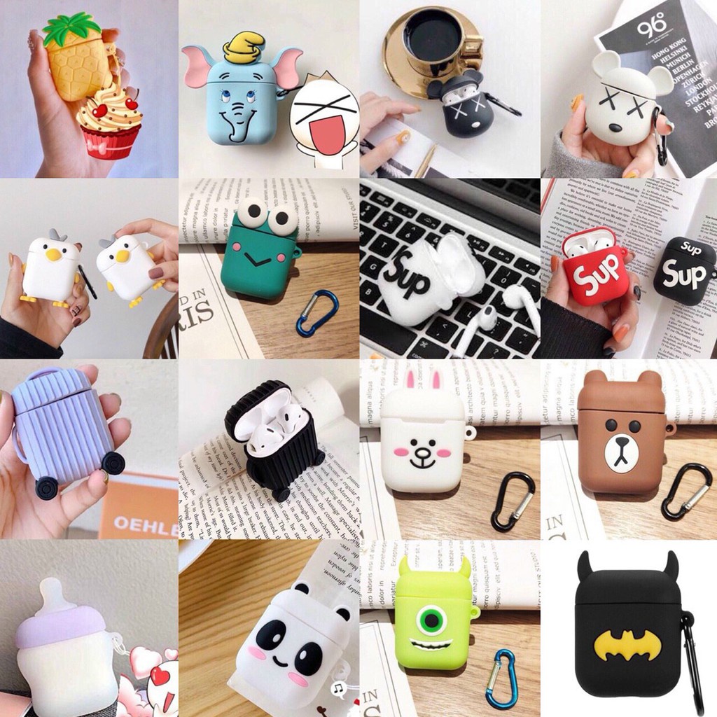 Vỏ ốp đựng case Airpod 2 Pro bảo vệ tai nghe bluetooth không dây Airpods 2 chống va đập nhiều mẫu cute đẽ thương