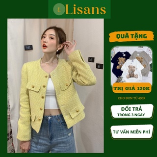 Áo dạ tweed dáng ngắn nữ hàn quốc adn005