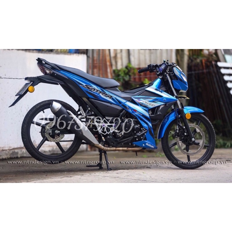 tem rời satria xanh đen , satria f150 xanh đen
