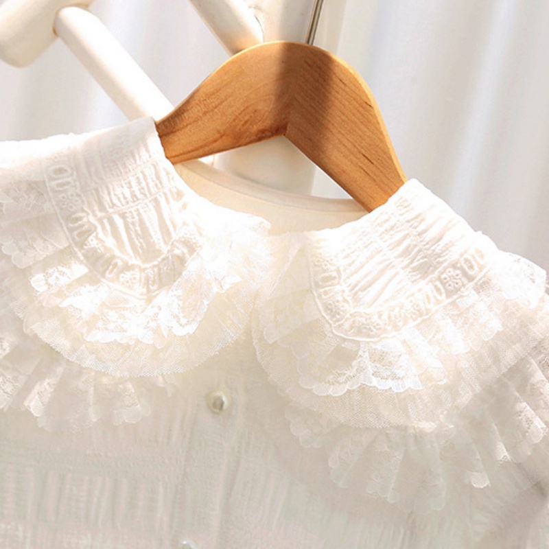 Áo tay dài cổ búp bê thoải mái thời trang mùa thu dành cho bé gái