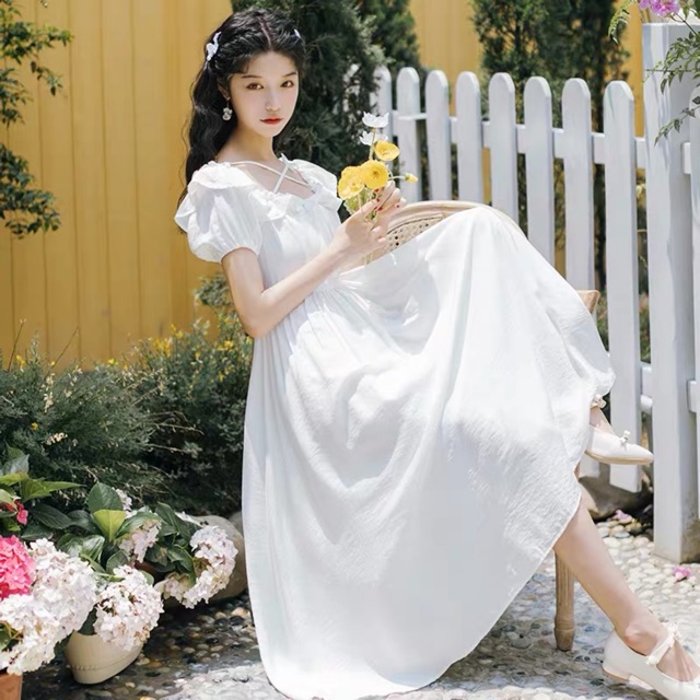 Đầm Công Chúa Cổ Tích Thắt Dây Chéo Đính Bướm kèm ảnh thật🌨✨ | BigBuy360 - bigbuy360.vn