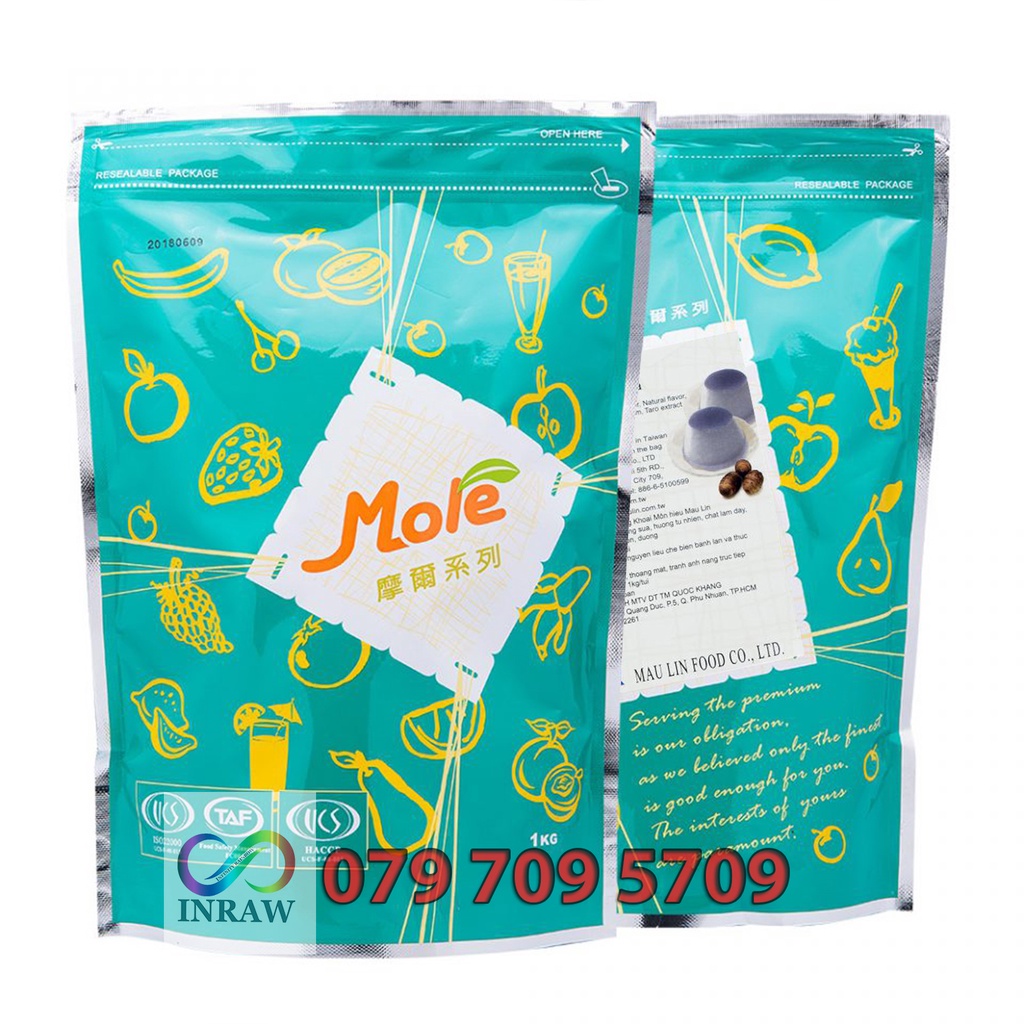 Bột Pudding Khoai Môn/Flan Khoai Môn hiệu Mole chiết lẻ 500g / 200g/ 100g