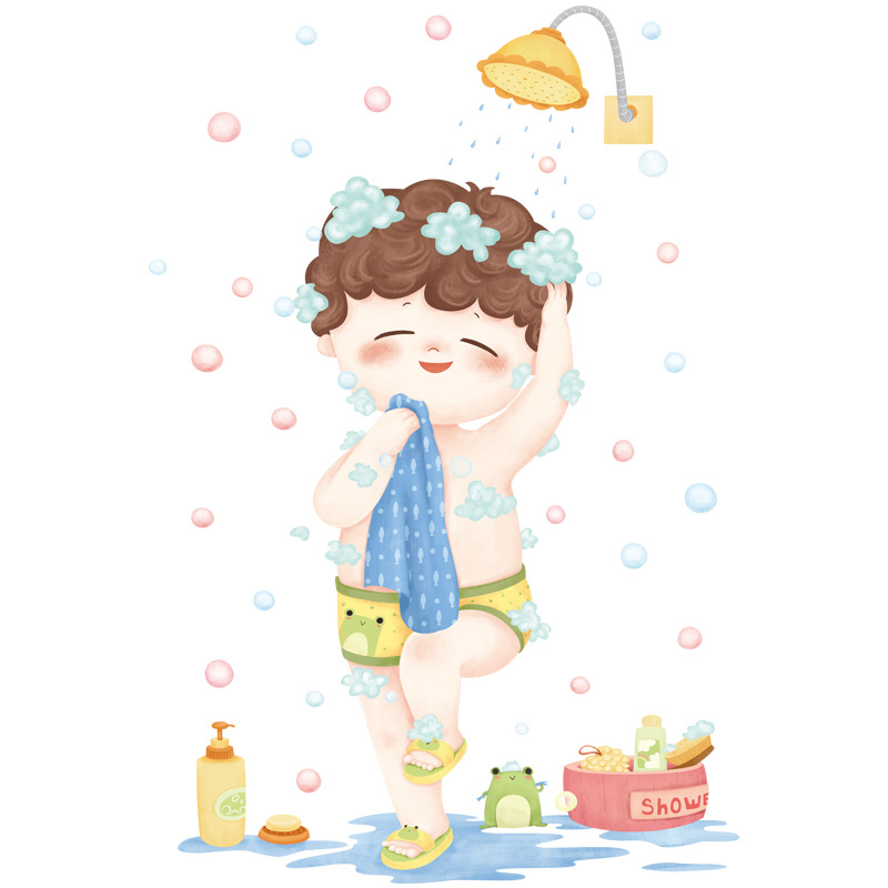 Sticker dán tường nhà tắm hình hoàng tử ếch độc đáo sáng tạo