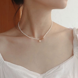 Dây Chuyền Mạ Vàng 14k Đính Ngọc Trai Tự Nhiên Sang Trọng