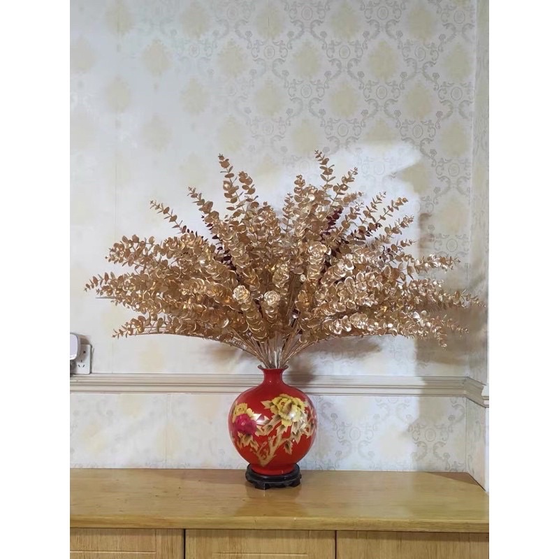 Cành lá táo vàng kim,cành rẻ quạt decor trang trí siêu đẹp